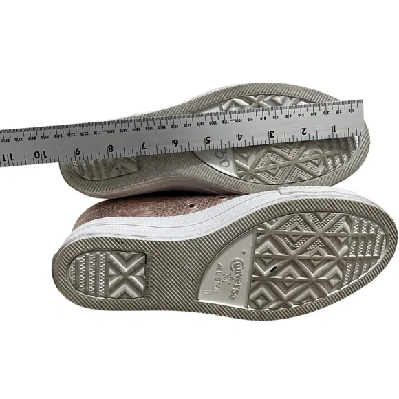 Converse Women's Metallic Rose Gold Reptile print High-Top All Star Sneakers - Picture 12 of 12